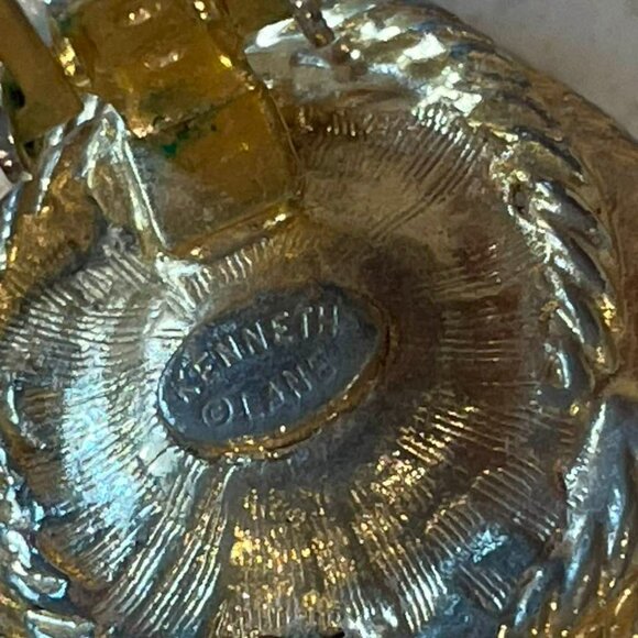 VTG 60s HTF Signed Kenneth Lane Classic Twisted Rope Faux Pearl Clip Earrings - Picture 8 of 10